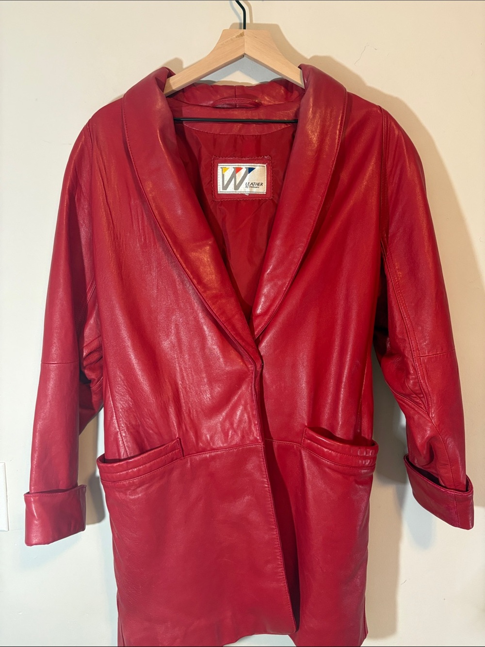Vintage Woman’s Wilson’s Red Leather Trench Coat